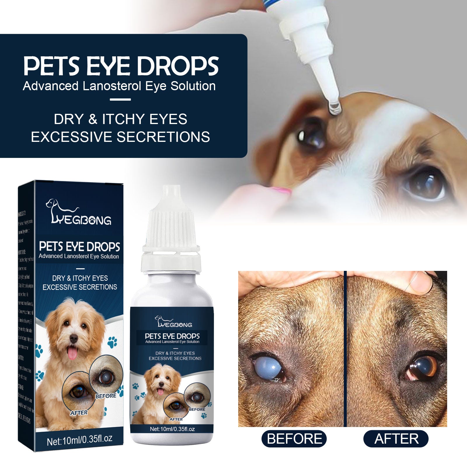 Pet eye drops